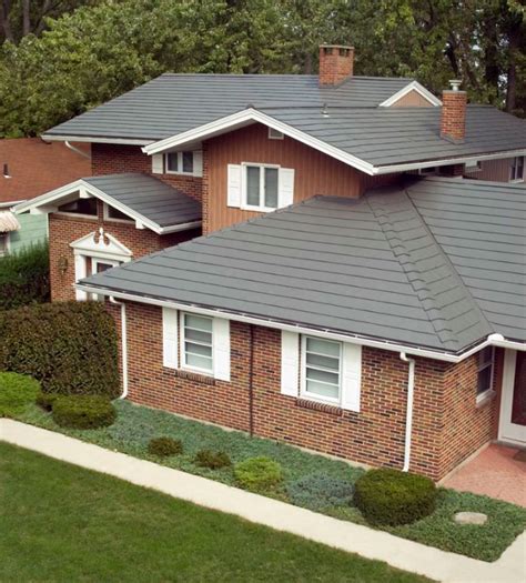 sandblasted brick house metal roof picture|exterior brick metal roof.